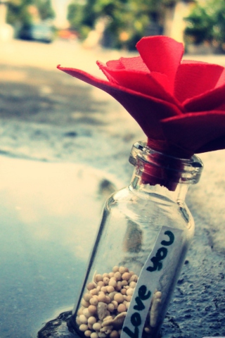 Love You Message In A Bottle wallpaper 320x480