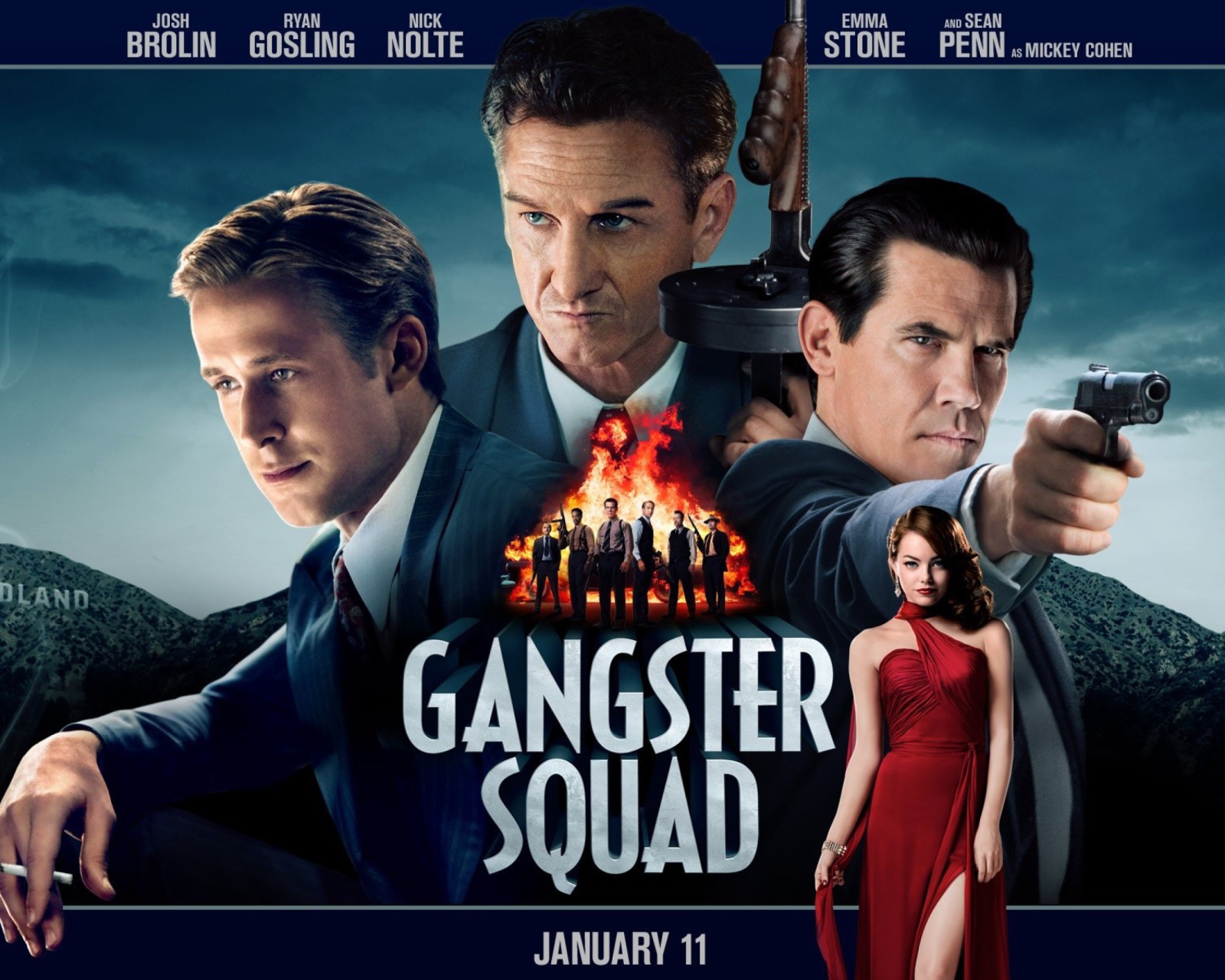 Das Gangster Squad, Mobster Film Wallpaper 1600x1280
