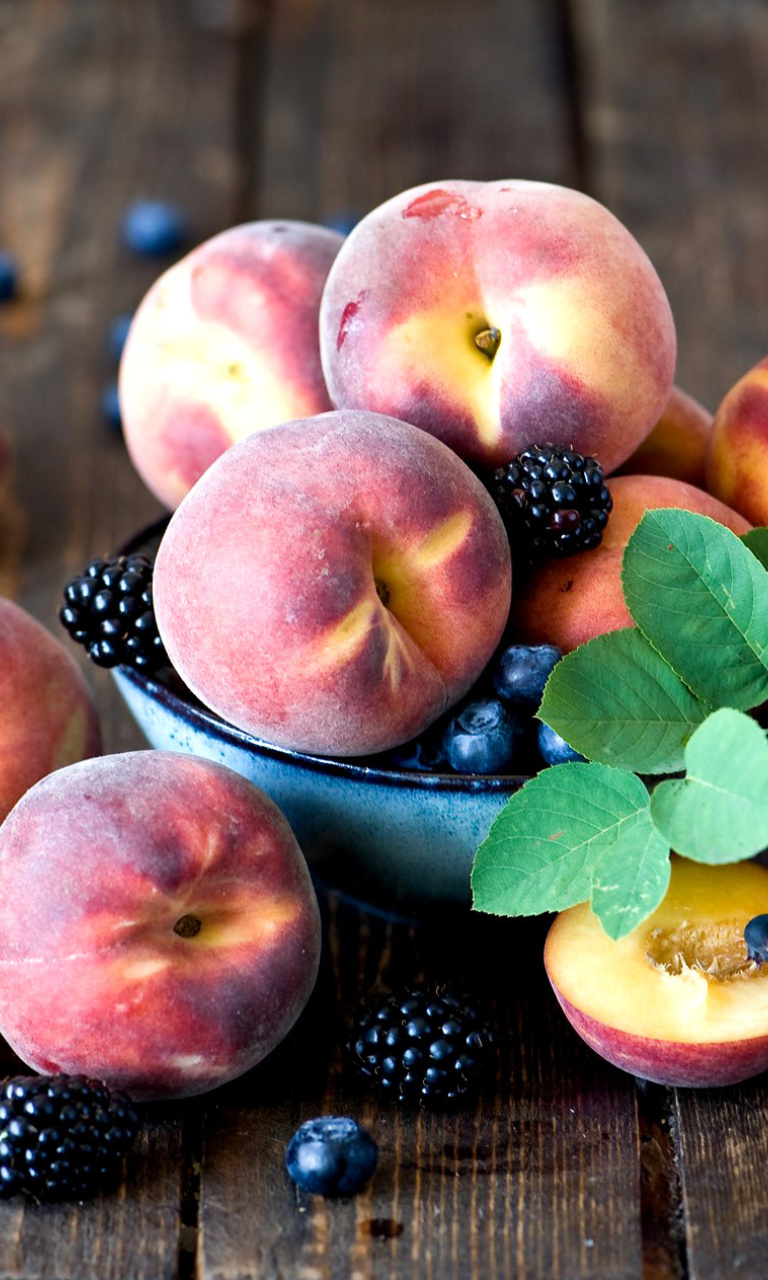 Blueberries and Peaches wallpaper 768x1280