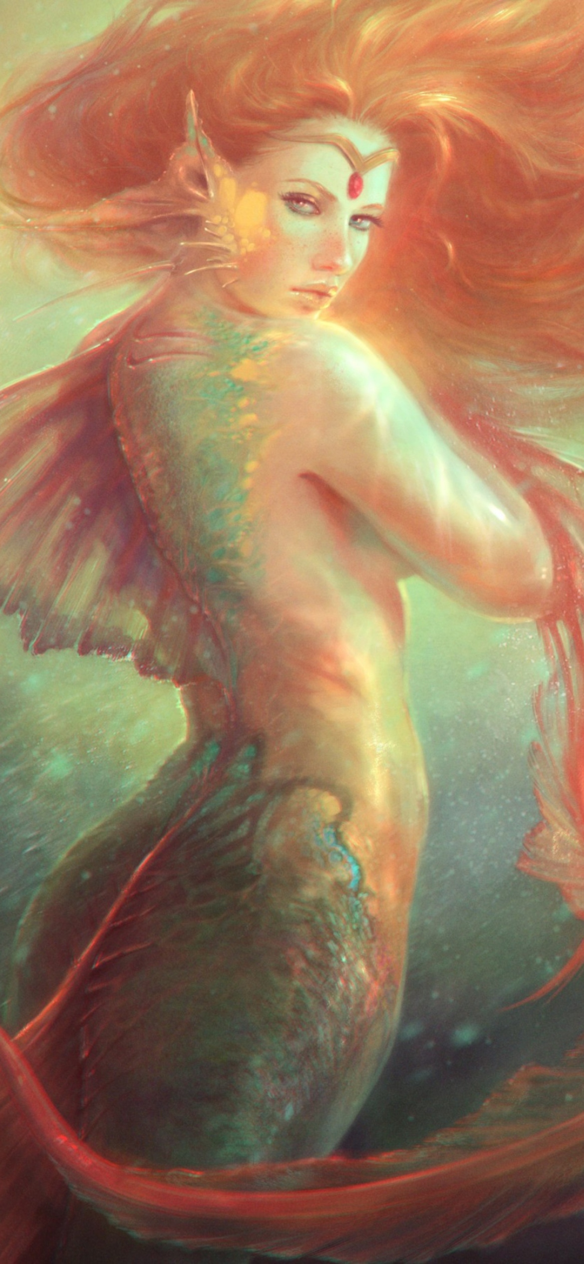 Screenshot №1 pro téma Mermaid Painting 1170x2532