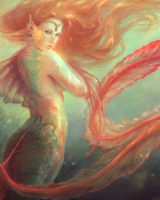 Das Mermaid Painting Wallpaper 176x220