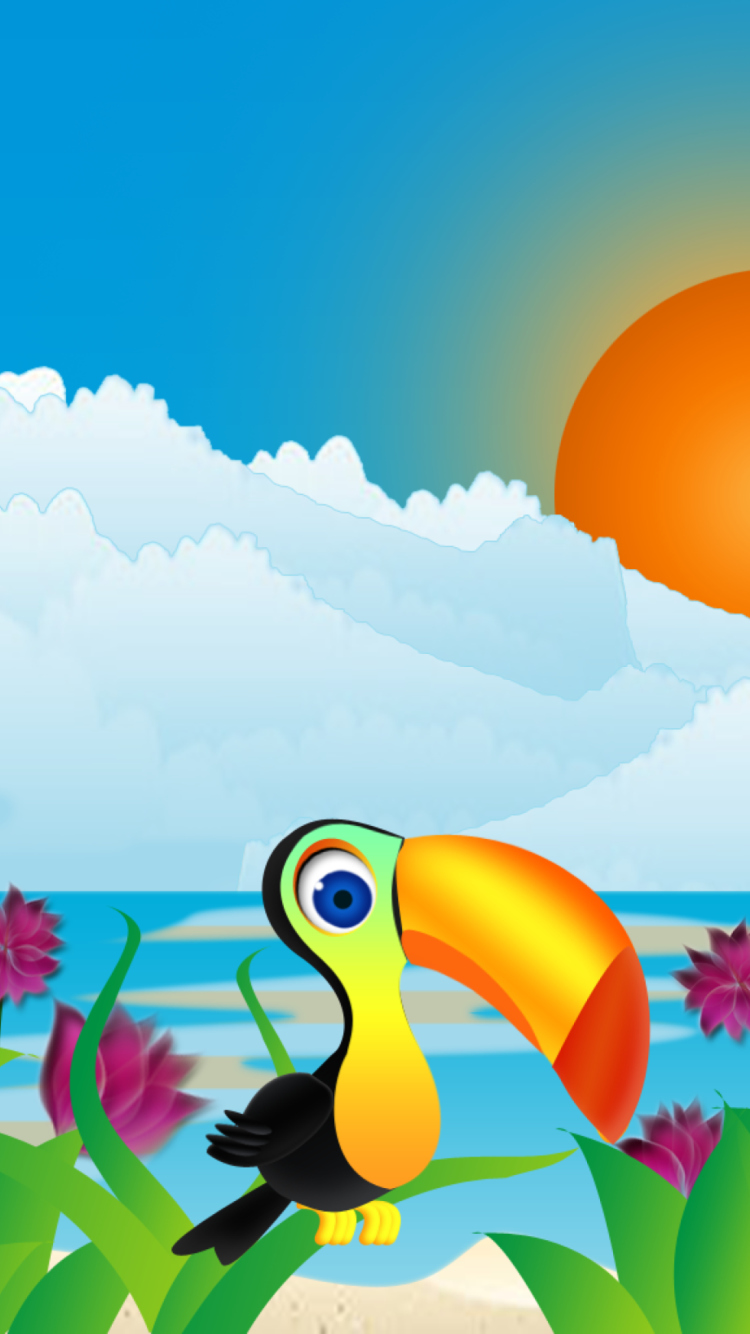 Toucan On Beach wallpaper 750x1334