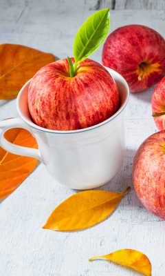 Das Autumn apples Wallpaper 240x400