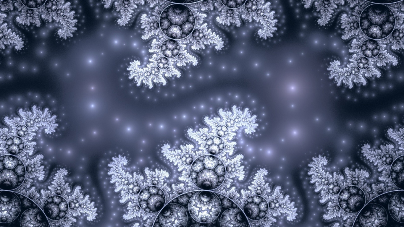 Das Snow Fractals Abstract Wallpaper 1366x768