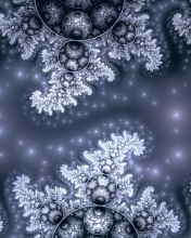 Das Snow Fractals Abstract Wallpaper 176x220