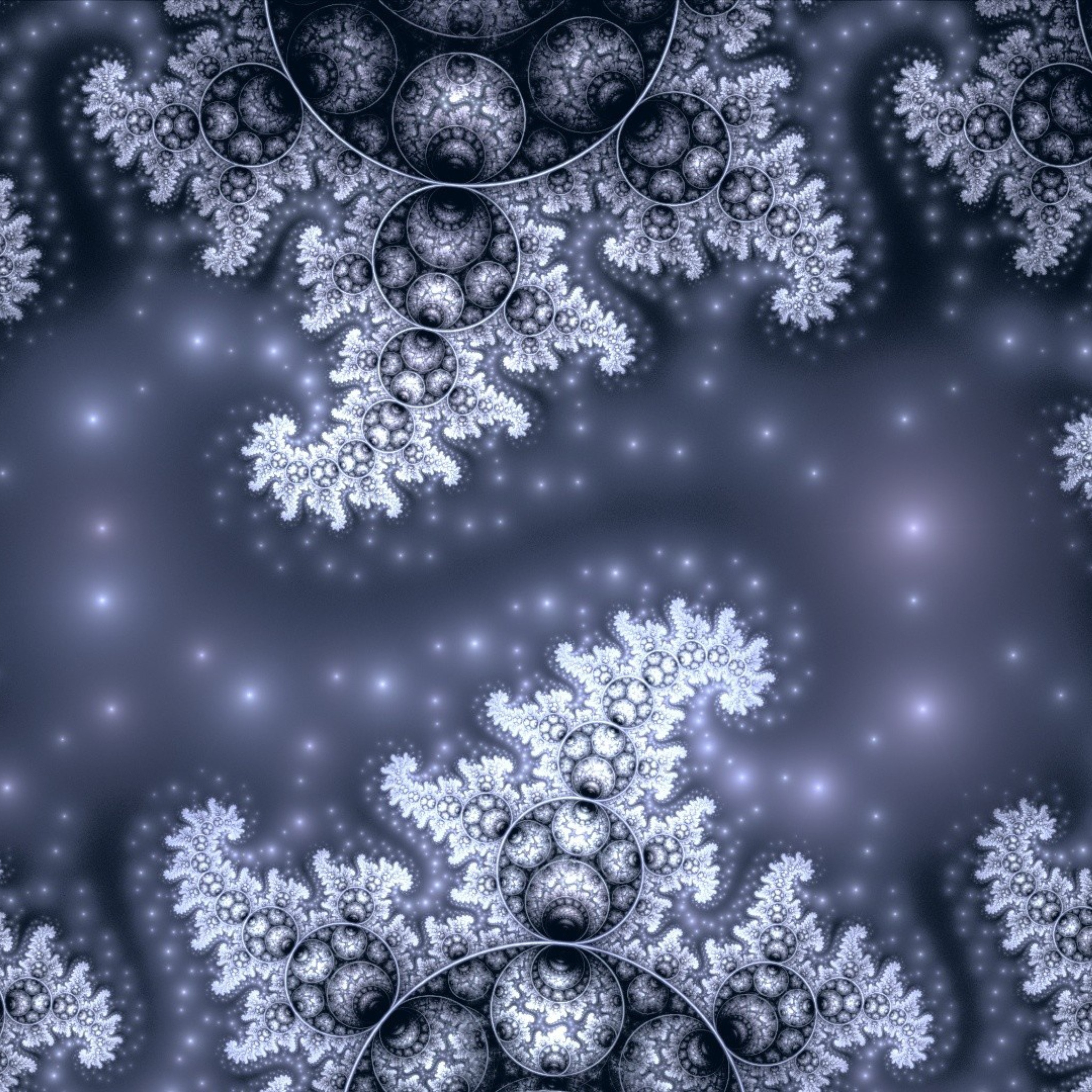 Das Snow Fractals Abstract Wallpaper 2048x2048