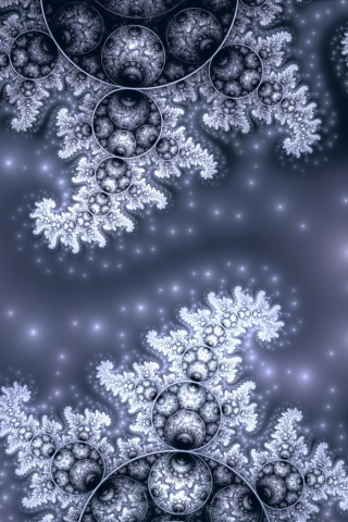 Snow Fractals Abstract wallpaper 320x480