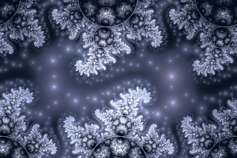 Обои Snow Fractals Abstract 480x320