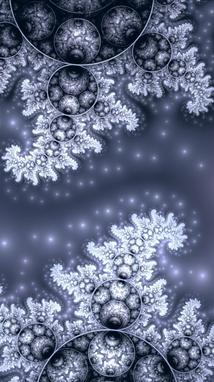 Обои Snow Fractals Abstract 750x1334