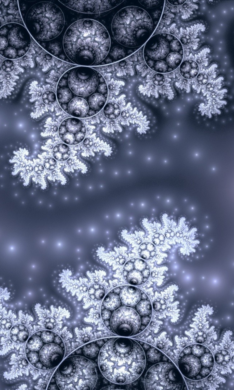 Обои Snow Fractals Abstract 768x1280