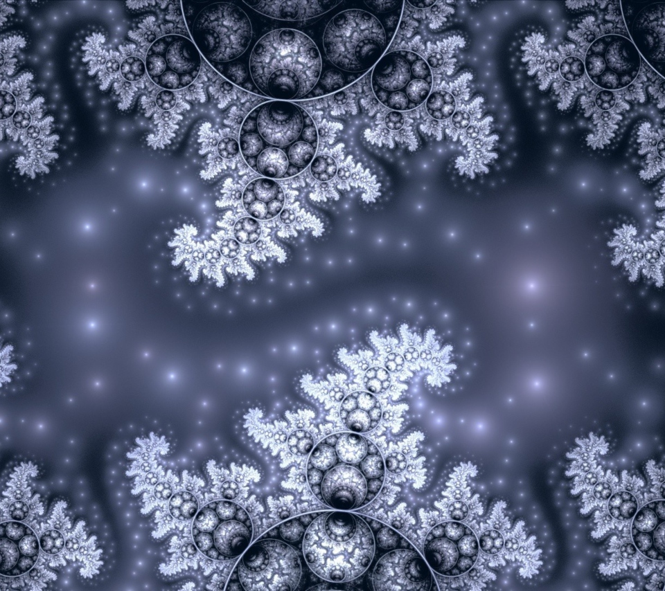 Обои Snow Fractals Abstract 960x854