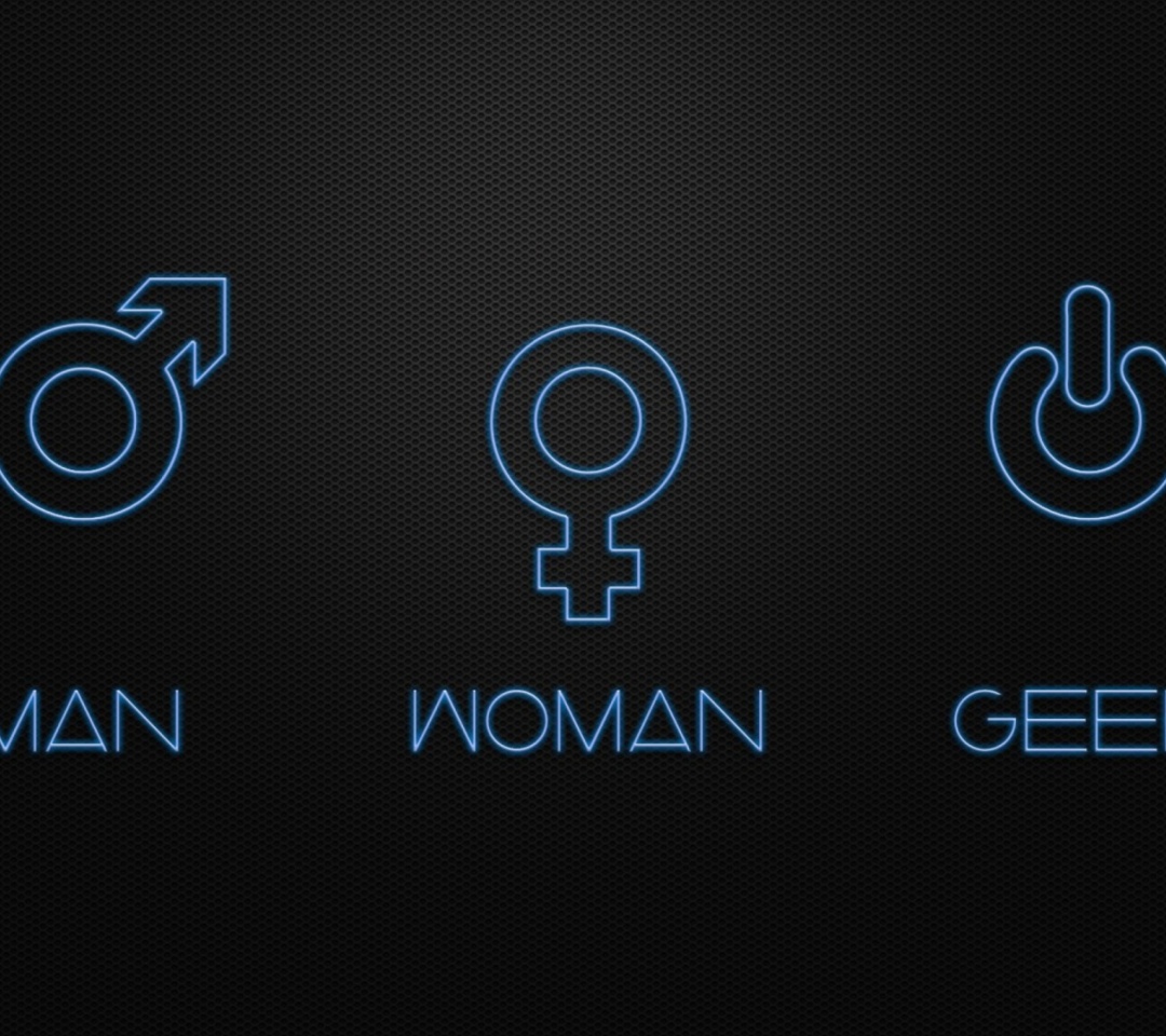 Sfondi Man Woman Geek Signs 1080x960