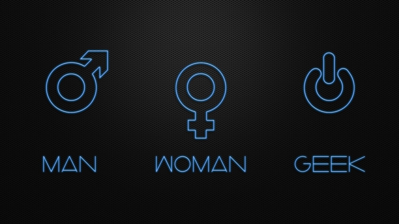 Man Woman Geek Signs wallpaper 1280x720