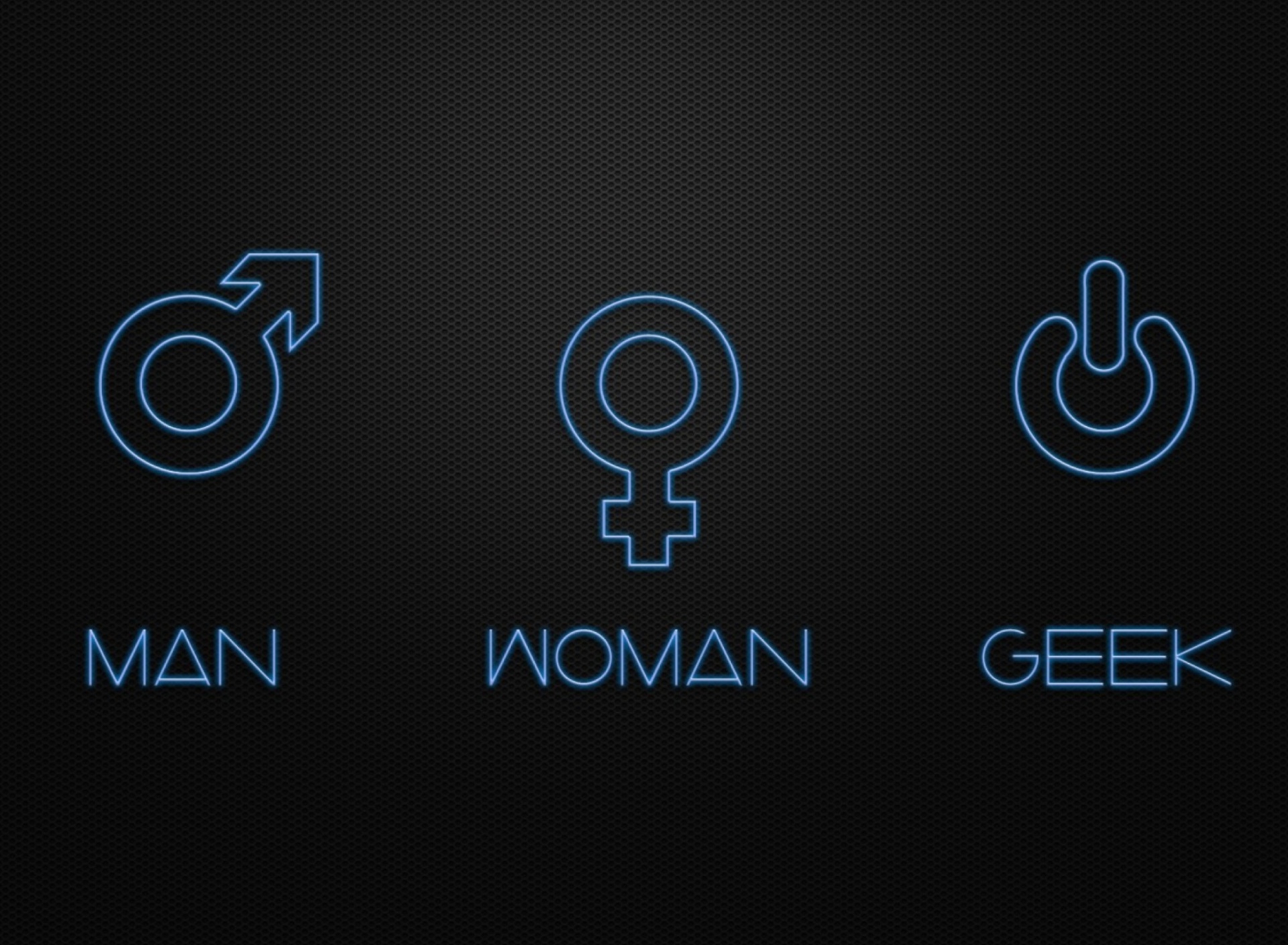 Обои Man Woman Geek Signs 1920x1408