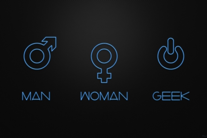 Обои Man Woman Geek Signs