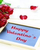 Das Happy Valentines Day with Roses Wallpaper 128x160