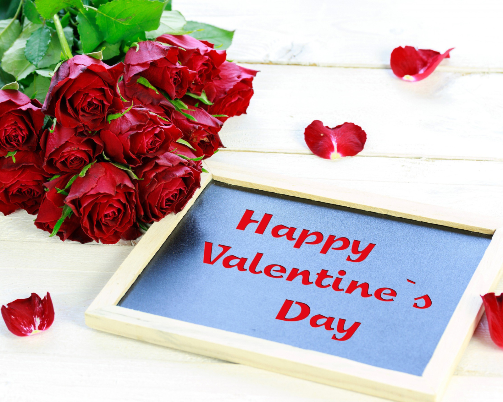 Das Happy Valentines Day with Roses Wallpaper 1600x1280
