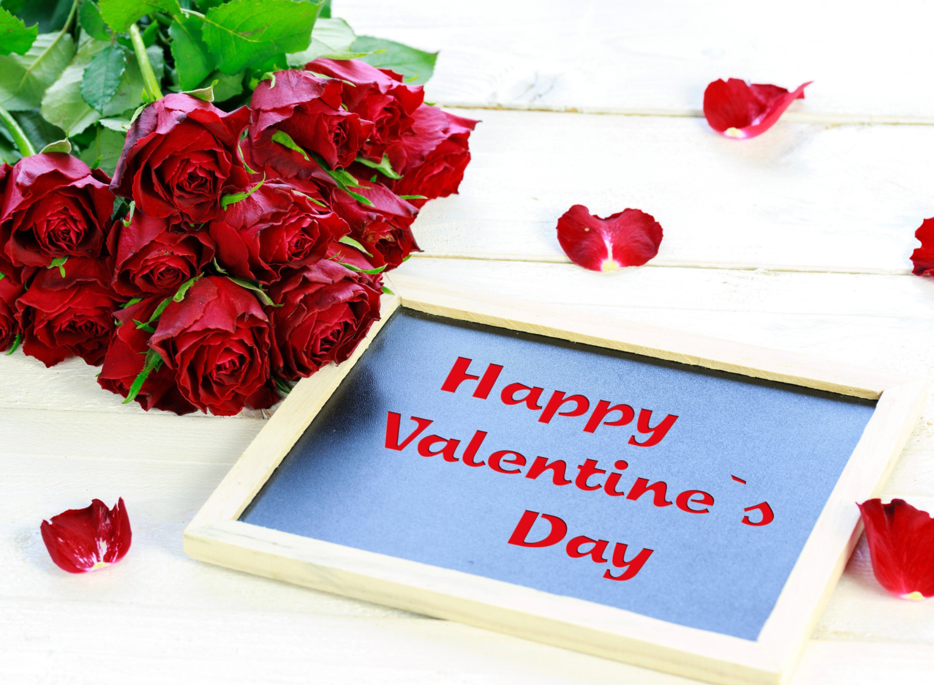 Обои Happy Valentines Day with Roses 1920x1408