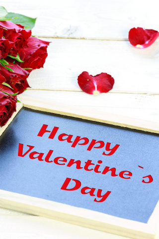 Happy Valentines Day with Roses wallpaper 320x480