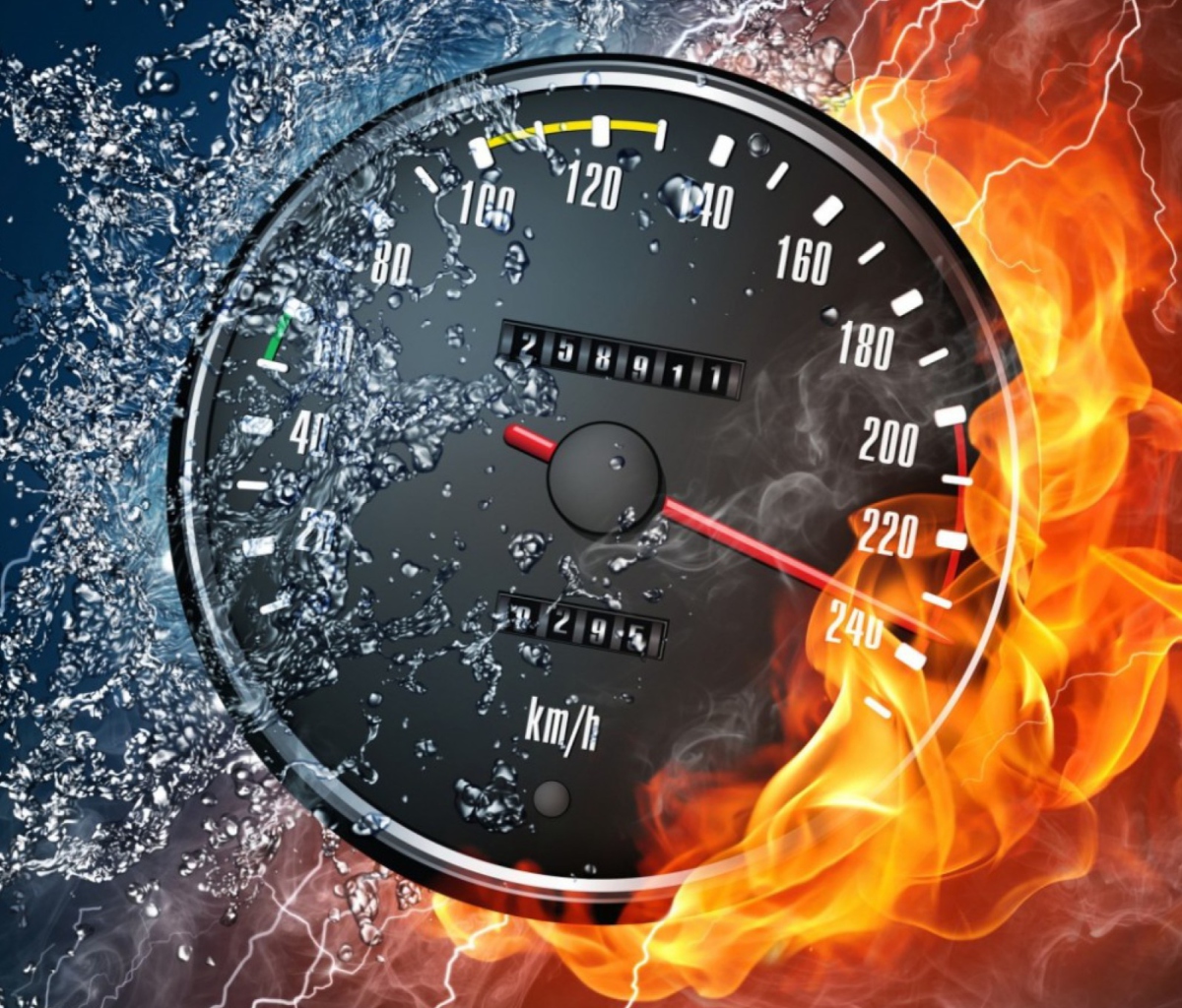 Fire Speedometer wallpaper 1200x1024