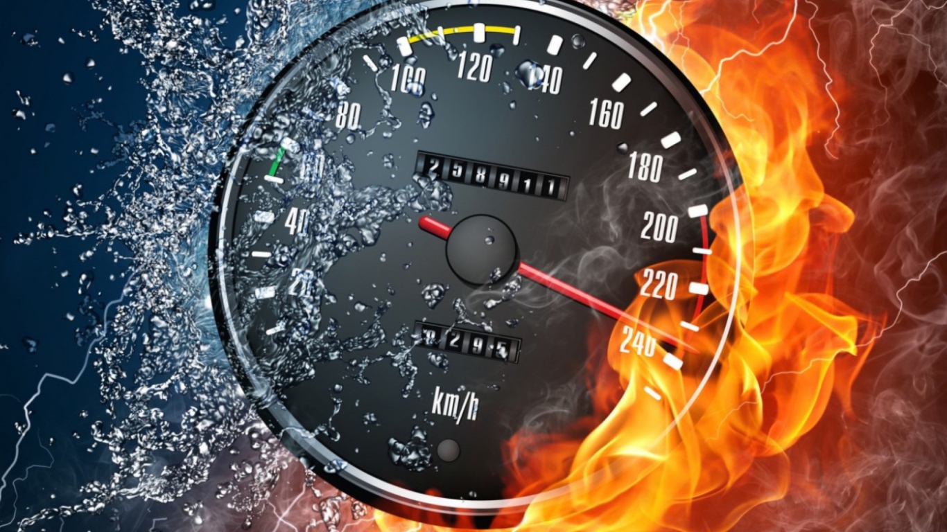 Screenshot №1 pro téma Fire Speedometer 1366x768