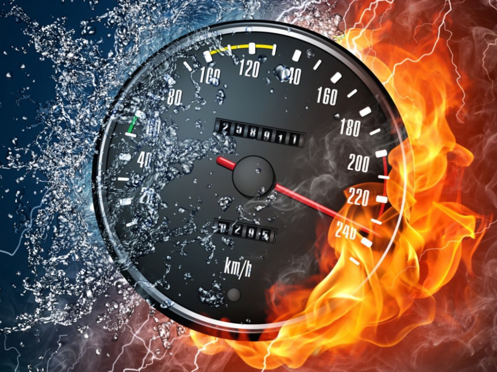 Fire Speedometer wallpaper 1600x1200