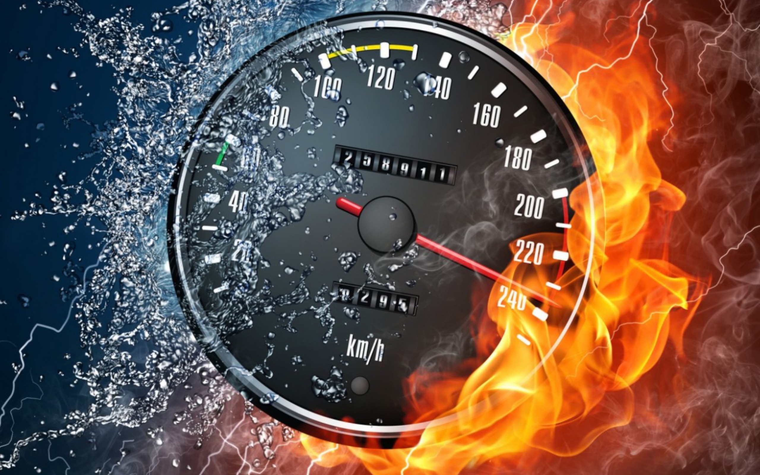 Fire Speedometer wallpaper 2560x1600