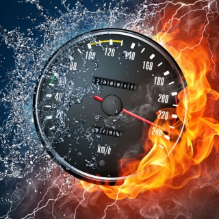 Kostenloses Fire Speedometer Wallpaper für Samsung Breeze B209