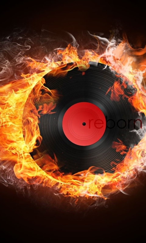 Обои Burning Vinyl 480x800