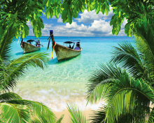 Das Tropical Beach In Curacao Wallpaper 220x176
