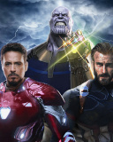 Fondo de pantalla Avengers Infinity War with Captain America, Iron Man, Thanos 128x160