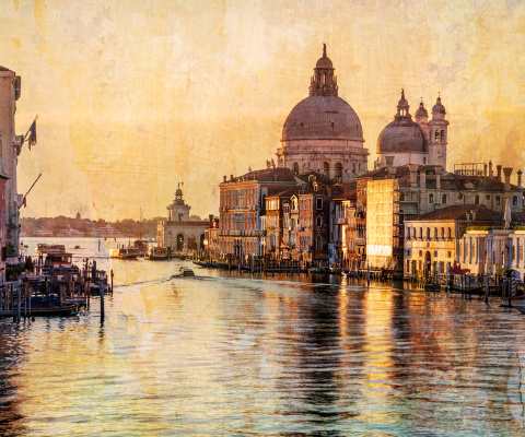 Обои Venice Grand Canal Art 480x400