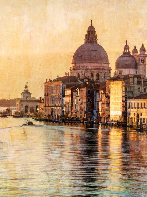 Das Venice Grand Canal Art Wallpaper 480x640