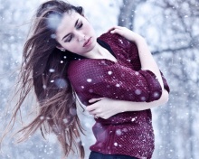 Girl from a winter poem wallpaper 220x176