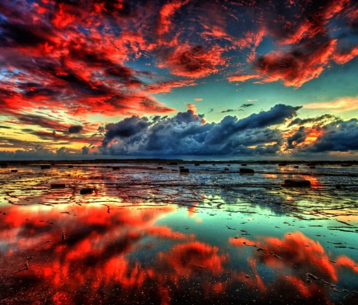 Red Clouds wallpaper 1200x1024