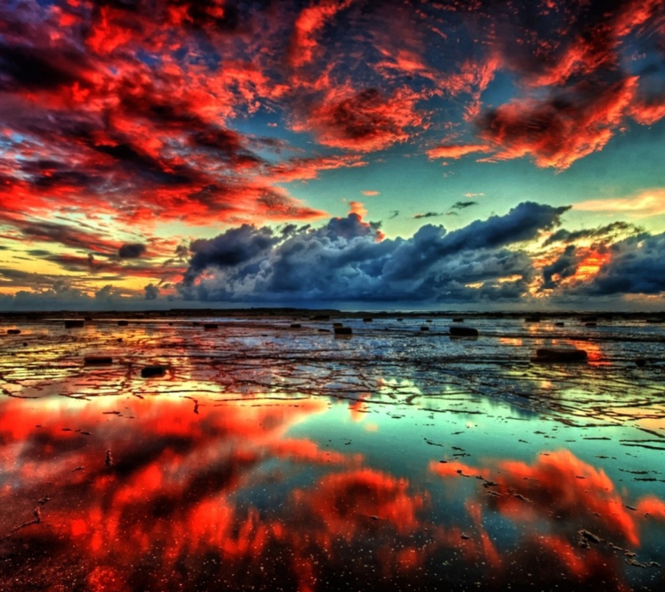Red Clouds wallpaper 960x854