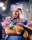 Das Cook with teddy bear Wallpaper 128x160