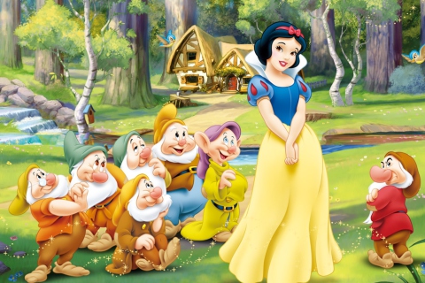 Das Snow White and the Seven Dwarfs Wallpaper 480x320