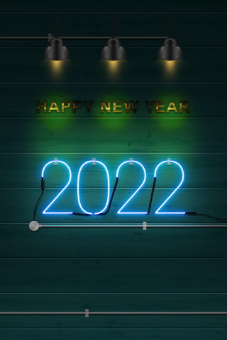 Happy New Year 2022 Photo wallpaper 320x480
