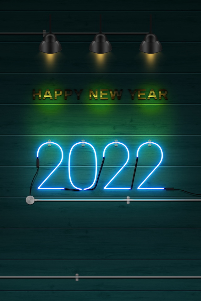 Happy New Year 2022 Photo wallpaper 640x960