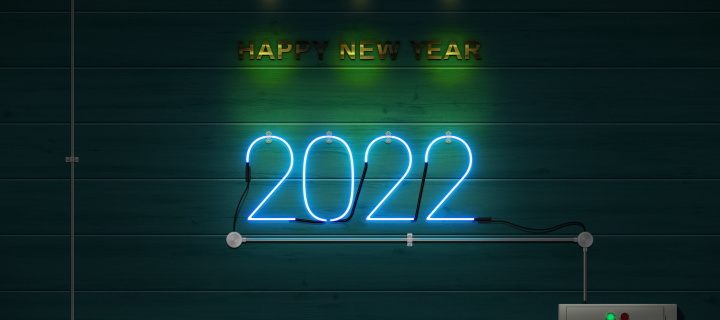 Happy New Year 2022 Photo wallpaper 720x320