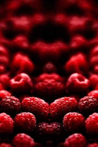 Appetizing Raspberries wallpaper 320x480