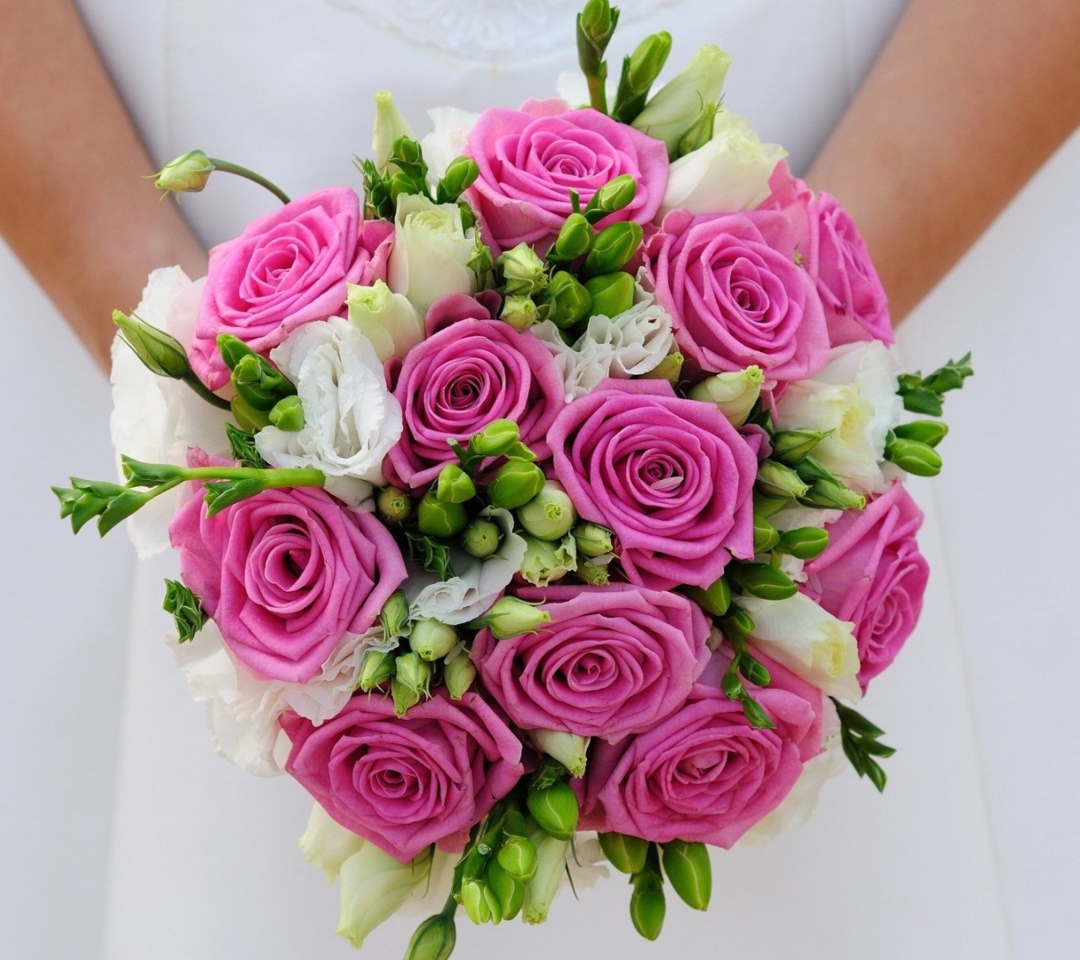 Sfondi Pink Wedding Bouquet 1080x960
