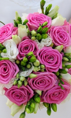 Das Pink Wedding Bouquet Wallpaper 240x400