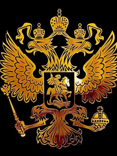 Russian coat of arms golden wallpaper 480x640