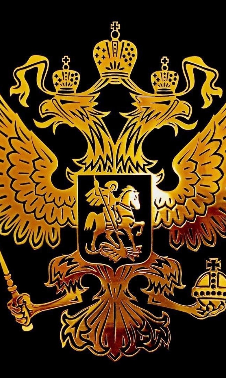 Sfondi Russian coat of arms golden 768x1280