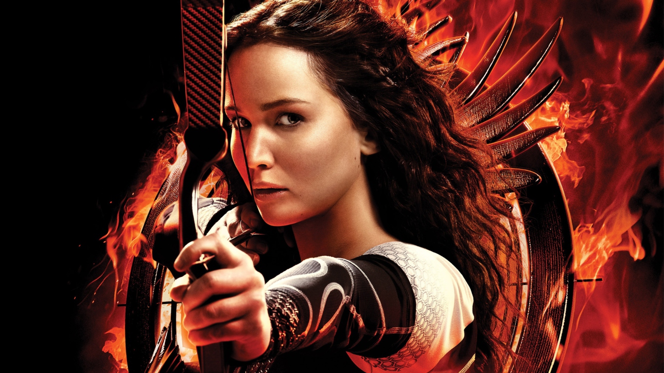 Fondo de pantalla Katniss Jennifer Lawrence 1366x768
