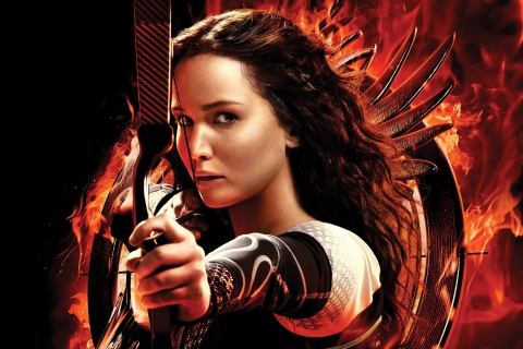 Обои Katniss Jennifer Lawrence 480x320