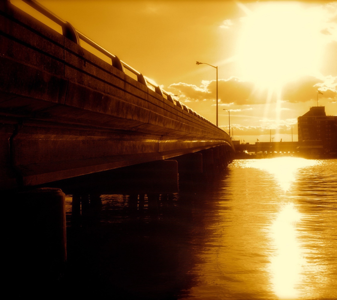 Sunlit Bridge wallpaper 1080x960