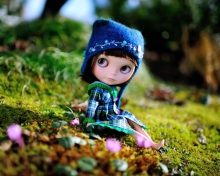 Sfondi Cute Doll In Blue Hat 220x176